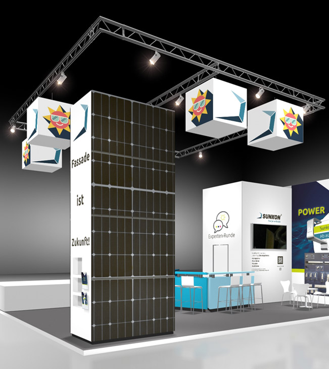 SUNKON Messestand Visualisierung – Hollstein Messebau, Düsseldorf